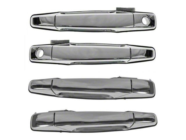 Exterior Door Handles; Front and Rear; Chrome (07-13 Silverado 1500 Crew Cab)