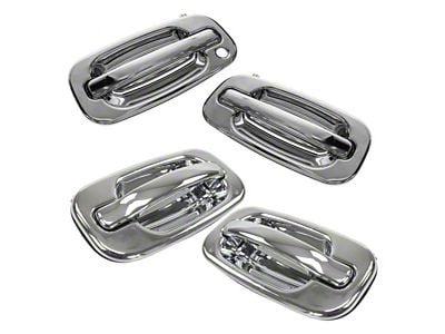 Exterior Door Handles; Front and Rear; Chrome (99-06 Silverado 1500)