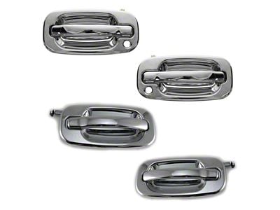 Exterior Door Handles; Front and Rear; Chrome (99-06 Silverado 1500)