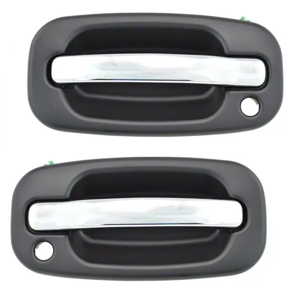 Silverado 1500 Exterior Door Handles; Front; Chrome and Black (99-06 ...