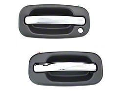 Exterior Door Handles; Front; Chrome and Black (99-06 Silverado 1500)