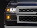 Factory Style Headlights with Amber Corners; Chrome Housing; Clear Lens (14-15 Silverado 1500)