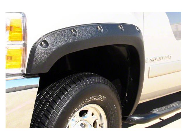 Elite Series Rivet Style Fender Flares; Front; Textured Black (07-13 Silverado 1500)