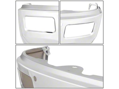 Front Bumper Cover with Fog Light Openings and Parking Sensor Holes; Chrome (14-15 Silverado 1500)