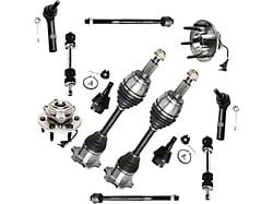 Front CV Axles with Wheel Hub Assemblies, Sway Bar Links and Tie Rods (07-13 4WD Silverado 1500)