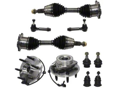 Front CV Axles with Ball Joints, Outer Tie Rods and Wheel Hub Assemblies (99-06 4WD Silverado 1500)