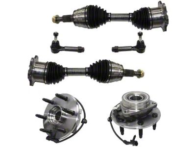 Front CV Axles with Wheel Hub Assemblies and Outer Tie Rods (99-06 4WD Silverado 1500)