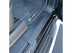 Front Door Sill Plate Overlays; Raw Carbon Fiber (19-25 Silverado 1500)