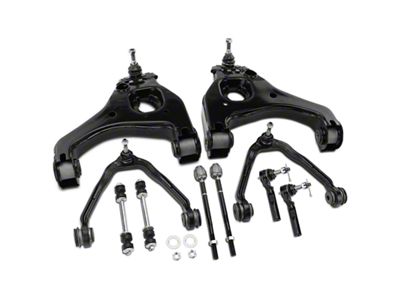 Front Lower Control Arm, Ball Joint, Sway Bar Link and Tie Rod End Kit; Heavy Duty Design (99-06 2WD Silverado 1500 w/ Power Rack Steering)