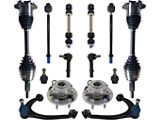 Front Upper Control Arms with CV Axles, Lower Ball Joints, Hub Assemblies, Sway Bar Links and Tie Rods (07-13 4WD Silverado 1500)