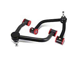 Front Upper Control Arms for 2 to 4-Inch Lift; Black/Red (19-25 Silverado 1500)