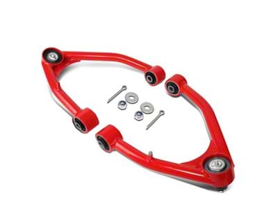 Front Upper Control Arms for 2 to 4-Inch Lift; Black/Red (07-18 Silverado 1500 w/ Stock Cast or Stamped Steel Control Arms)