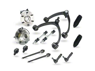 Front Upper Control Arms with Wheel Hub Assemblies, Sway Bar Links and Tie Rods (07-13 4WD Silverado 1500)