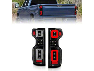 Full LED Tail Lights with Sequential Turn Signal; Black Housing; Clear Lens (19-23 Silverado 1500 w/ Factory LED Tail Lights)