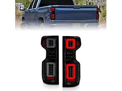 Full LED Tail Lights with Sequential Turn Signal; Black Housing; Smoked Lens (19-23 Silverado 1500 w/ Factory LED Tail Lights)