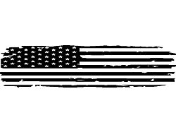 Full Rear Glass Tattered Flag Decal; Matte Black (99-25 Silverado 1500)