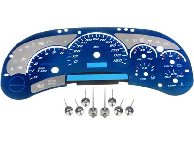 Instrument Cluster Upgrade Kit without Transmission Temperature; Aqua (03-06 Silverado 1500)