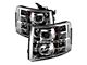 Halo Projector Headlightrs; Chrome Housing; Clear Lens (07-13 Silverado 1500)