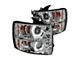 Dual U-Ring Halo Projector Headlights; Chrome Housing; Clear Lens (07-13 Silverado 1500)