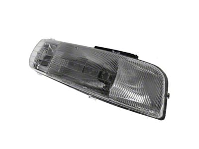 Headlight; Chrome Housing; Clear Lens; Driver Side (99-02 Silverado 1500)