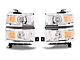 Projector Headlights with Amber Corner Lights; Chrome Housing; Clear Lens (14-15 Silverado 1500)