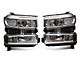 Headlights with Clear Corners; Chrome Housing; Clear Lens (19-21 Silverado 1500 w/ Factory Halogen Headlights)
