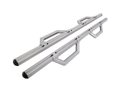 Hex Series Side Step Bars without Mounting Brackets; Silver (14-25 Silverado 1500 Crew Cab)