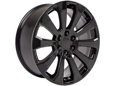 High Country Style Black 6-Lug Wheel; 22x9; 28mm Offset (19-24 Silverado 1500)