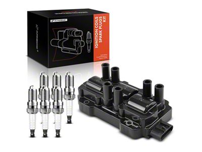 Ignition Coil Set with Iridium Spark Plugs; Black (07-13 4.3L Silverado 1500)