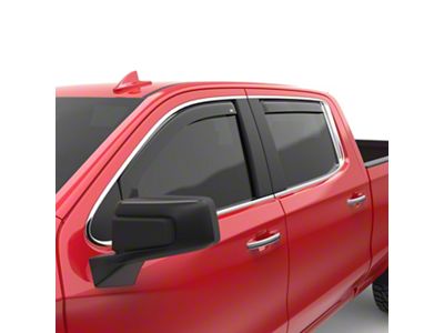 EGR In-Channel Window Visors; Front and Rear; Dark Smoke (19-24 Silverado 1500 Double Cab)