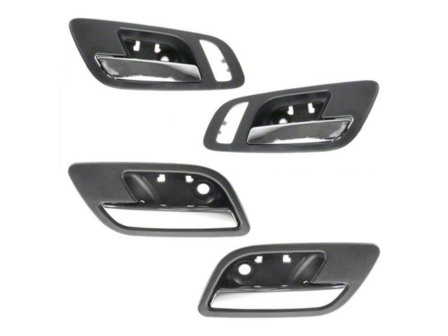 Interior Door Handles; Front and Rear; Chrome and Black (07-13 Silverado 1500 Crew Cab)