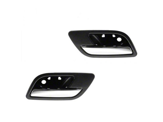 Interior Door Handles; Rear; Chrome and Black (07-13 Silverado 1500 Crew Cab)