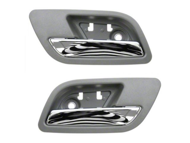 Interior Door Handles; Rear; Chrome and Dark Gray (07-13 Silverado 1500 Crew Cab)