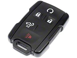 Keyless Entry Remote; 5-Button (19-22 Silverado 1500 w/ Remote Start w/o Passive Entry)