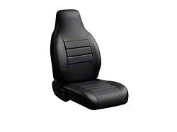 Fia LeatherLite Series Front Seat Covers; Black (19-25 Silverado 1500 w/ Bucket Seats)