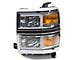 LED Bar Factory Style Headlights with Bumper Lights; Chrome Housing; Clear Lens (14-15 Silverado 1500)