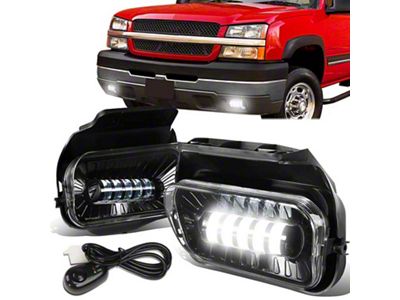 LED Projector Fog Lights with Switch; Clear (03-06 Silverado 1500)