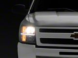 LED Reflector Headlights; Chrome Housing; Clear Lens (07-13 Silverado 1500)