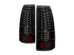 LED Tail Lights; Black Housing; Clear Lens (99-02 Silverado 1500 Fleetside)