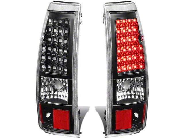 LED Tail Lights; Black Housing; Clear Lens (03-06 Silverado 1500 Fleetside)