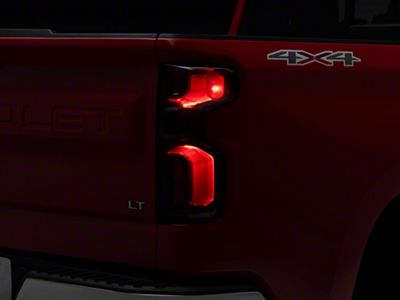 LED Tail Lights; Black Housing; Red/Clear Lens (19-23 Silverado 1500 w/ Factory Halogen Tail Lights)