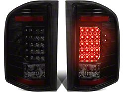 LED Tail Lights; Black Housing; Smoked Lens (07-13 Silverado 1500)