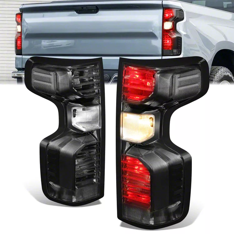 Silverado 1500 Led Tail Lights Black Housing Smoked Lens 19 25 Silverado 1500 W Factory