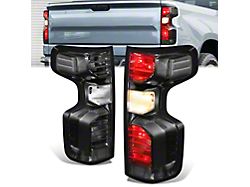 LED Tail Lights; Black Housing; Smoked Lens (19-24 Silverado 1500 w/ Factory Halogen Tail Lights)