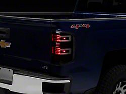 LED Tail Lights; Black Housing; Clear Lens (14-18 Silverado 1500 w/ Factory Halogen Tail Lights)