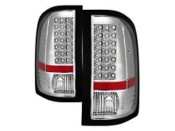 LED Tail Lights; Chrome Housing; Clear Lens (07-13 Silverado 1500)