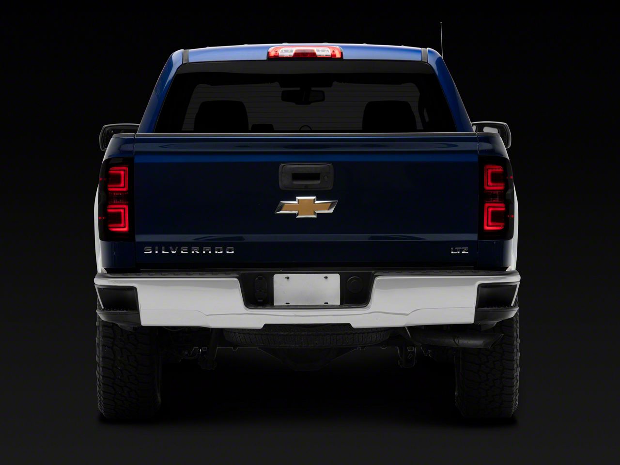 Silverado 1500 Led Tail Lights Chrome Housing Dark Red Lens 14 18 Silverado 1500 W Factory