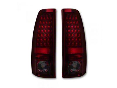 LED Tail Lights; Chrome Housing; Dark Red Smoked Lens (99-06 Silverado 1500 Fleetside)