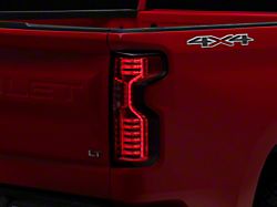 LED Tail Lights; Chrome Housing; Red Lens (19-23 Silverado 1500)