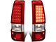 LED Tail Lights; Chrome Housing; Red Lens (99-02 Silverado 1500 Fleetside)